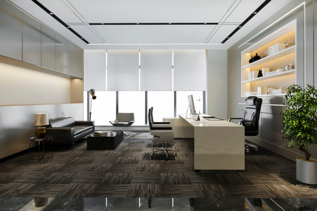 Roller blind with drawer for the office in Javea